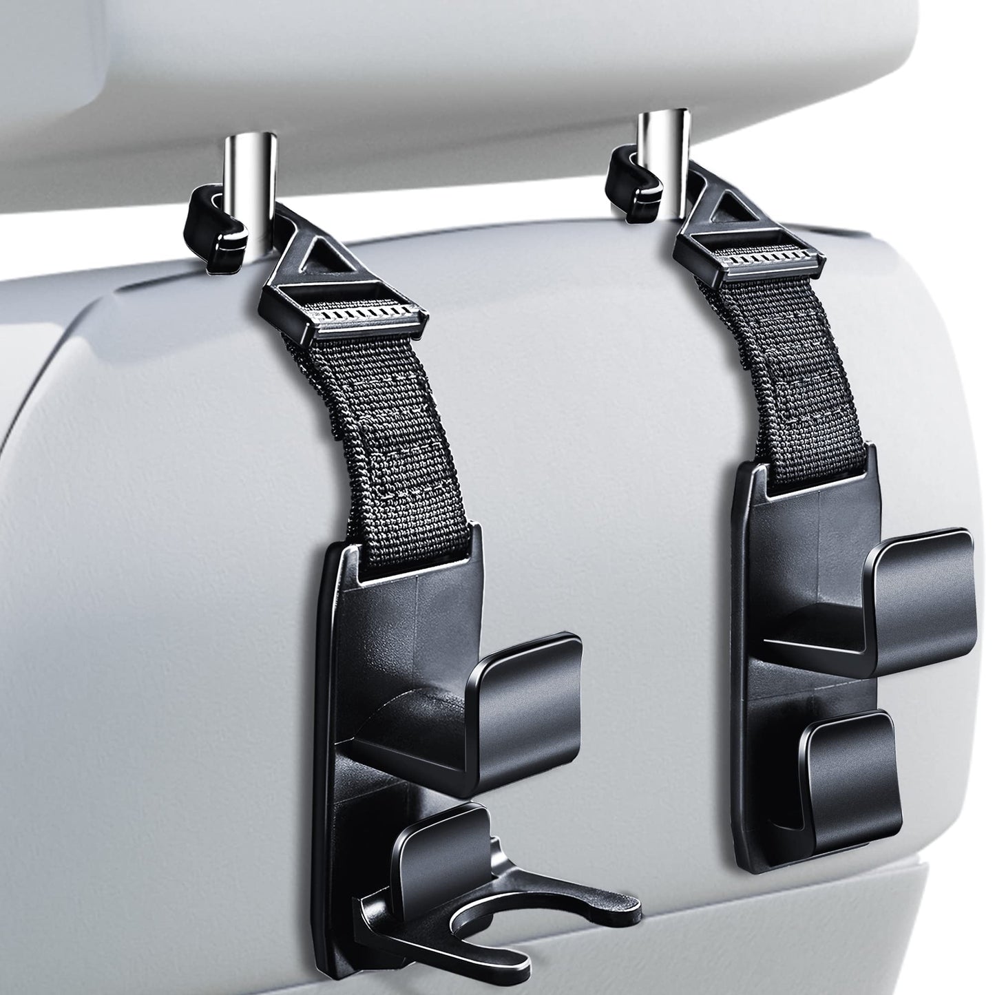 Heroway Car Headrest Hooks 4-Pack – Black